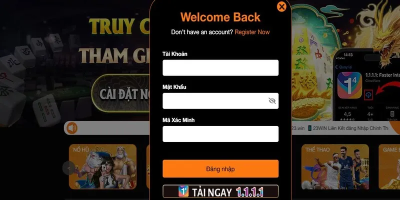 Truy cập trên website 23WIN - Tham gia nhanh chơi game dễ sau 3 bước